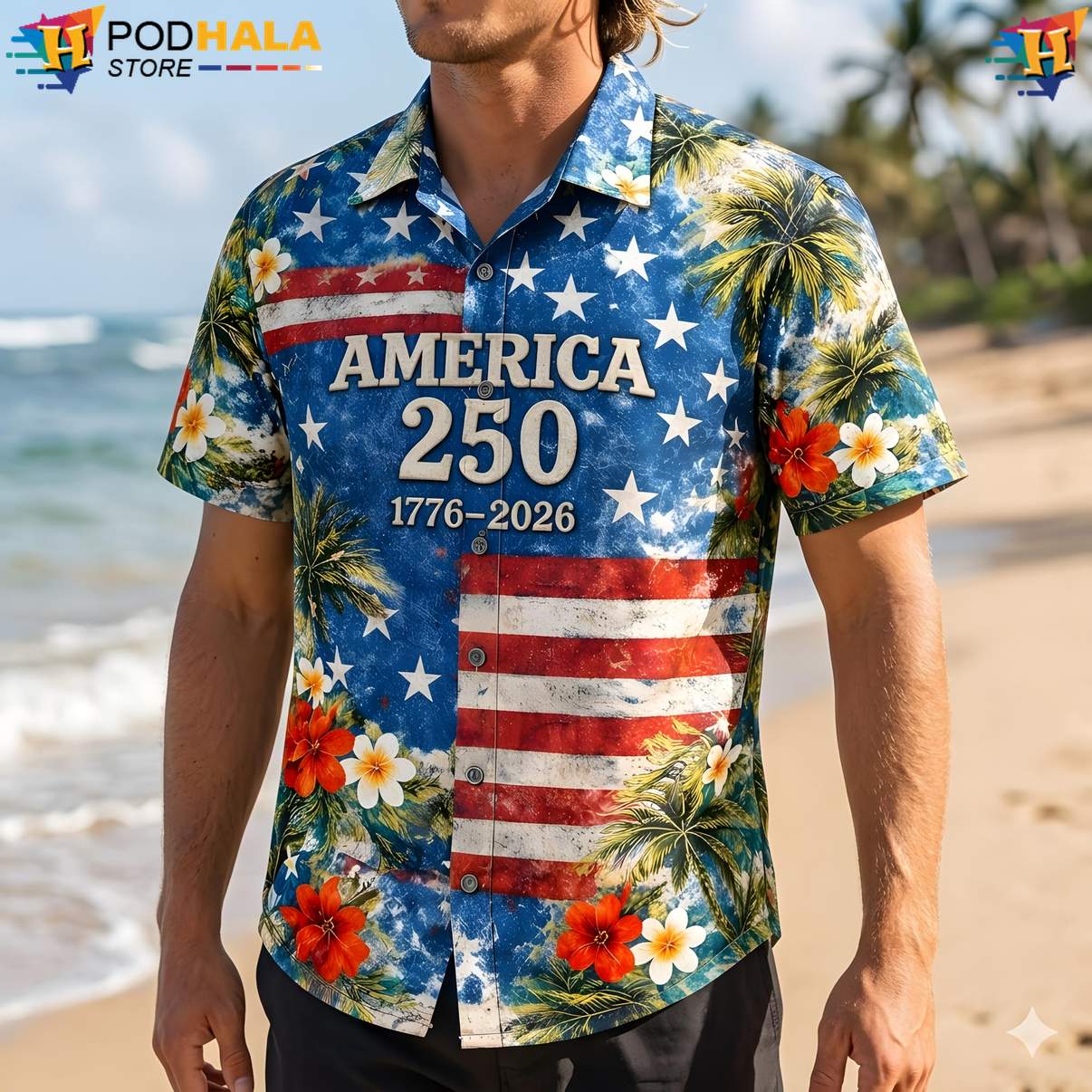 Patriotic 1776 Tropical Shirt US 250th Anniversary American Flag Mens Top Patriotic 1776 Tropical Shirt US 250th Anniversary American Flag Mens Top