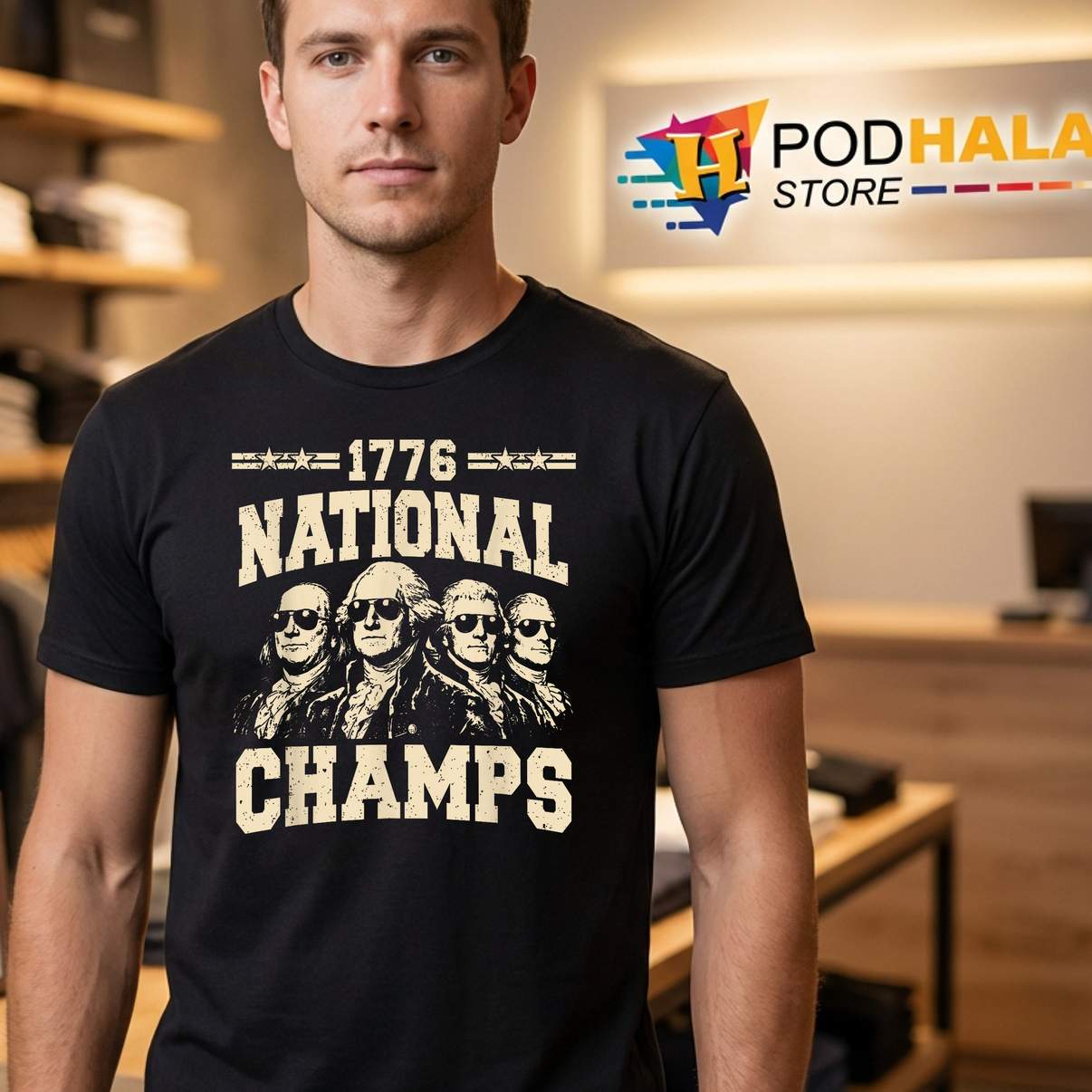 Patriotic 1776 National Champs Shirt Funny 250 Years Fourth Of July