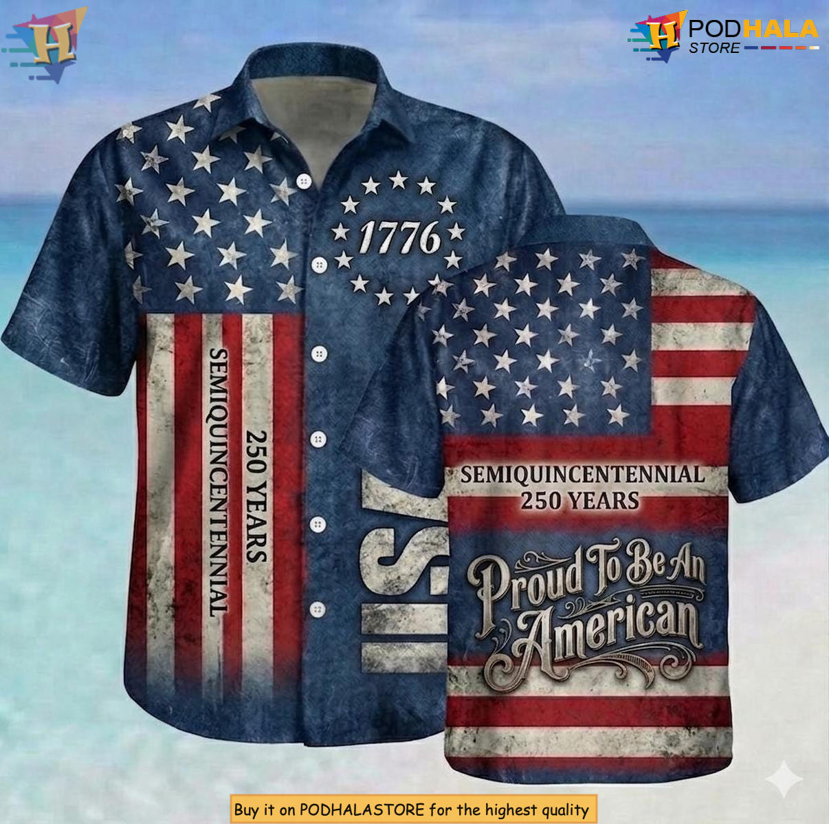 Patriotic 250th Anniversary Hawaiian Shirt 2026 Vintage American History Gear