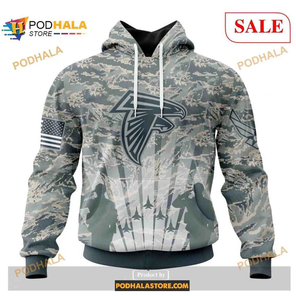 Patriotic Atlanta Falcons Military 3d Hoodie, Honor Us Air Force Veterans