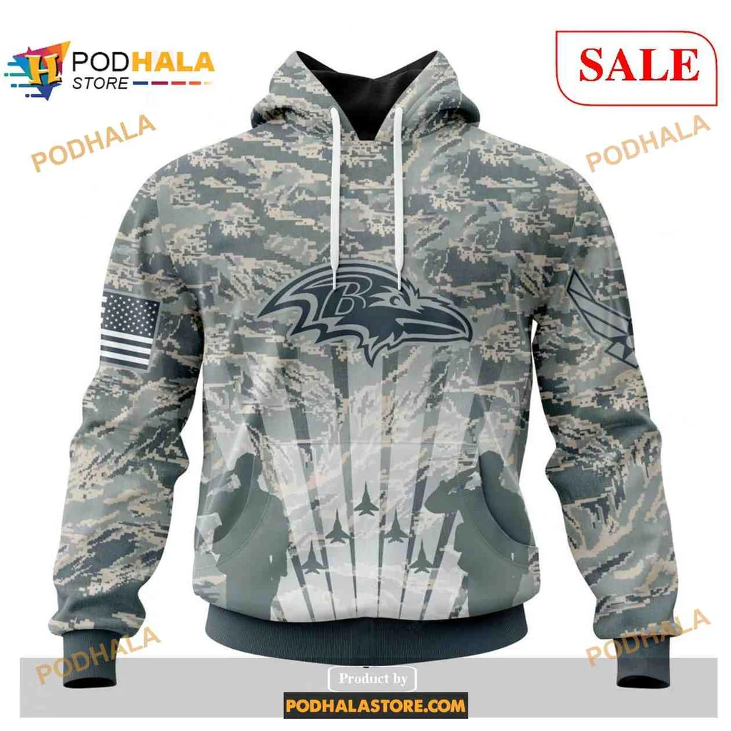 Patriotic Baltimore Ravens 3d Hoodie Featuring Camouflage And American Flag