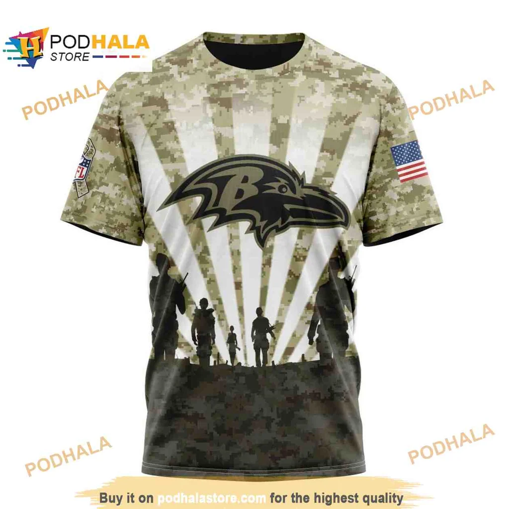 Patriotic Baltimore Ravens AOP Hoodie With Camouflage Design And American Flag Patriotic Baltimore Ravens AOP Hoodie With Camouflage Design And American Flag