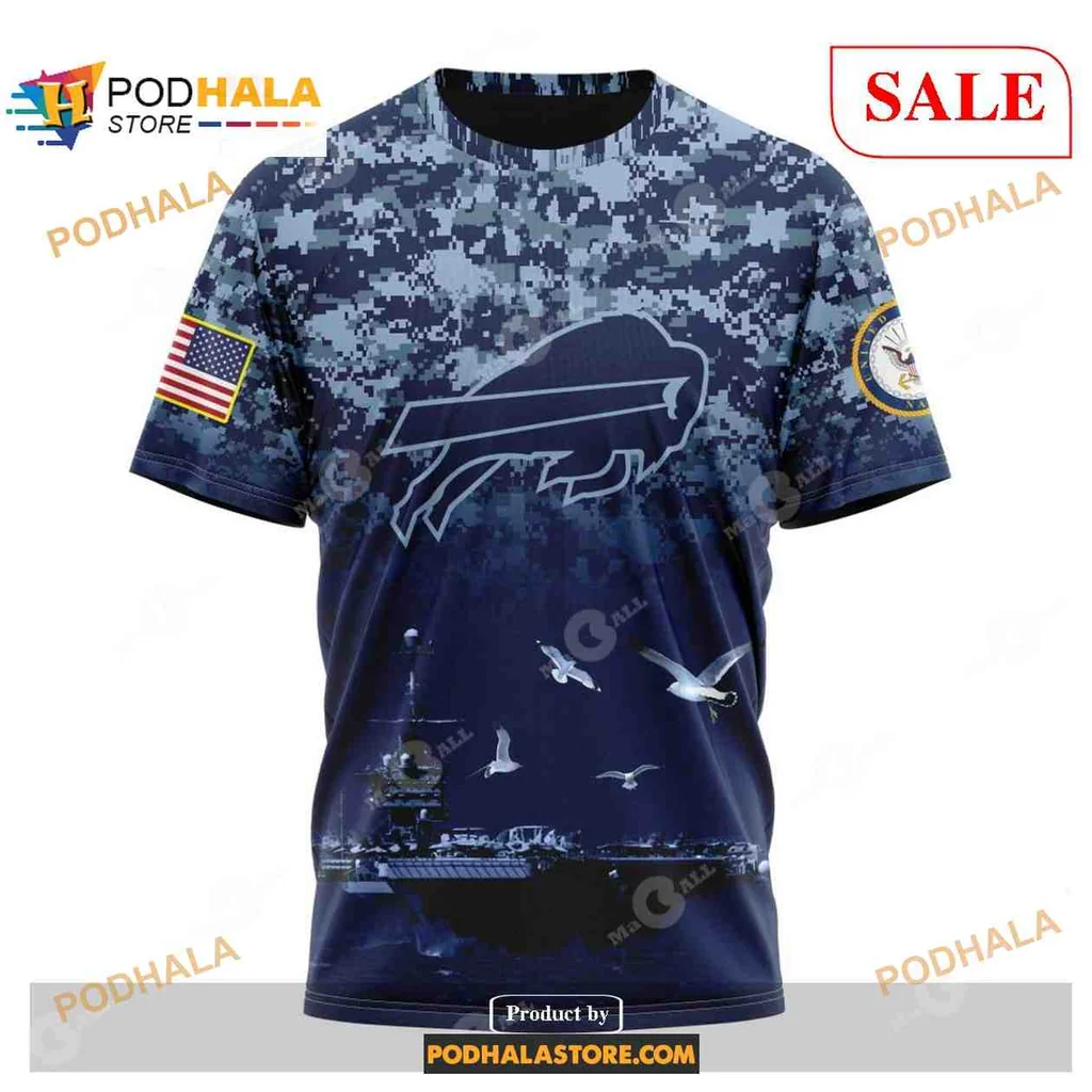 Patriotic Buffalo Bills Navy Veterans AOP Hoodie With American Flag Design Patriotic Buffalo Bills Navy Veterans AOP Hoodie With American Flag Design