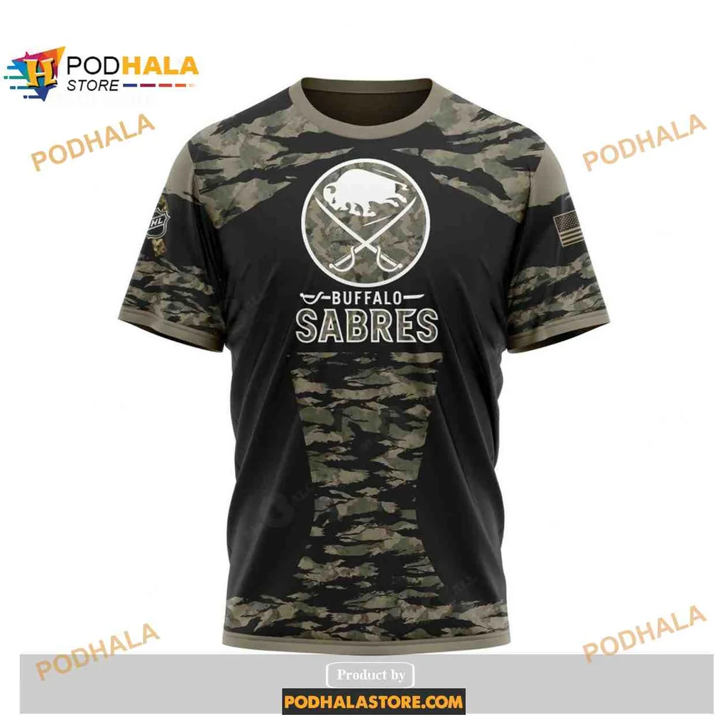 Patriotic Buffalo Sabres AOP Hoodie With Camouflage And American Flag Design Patriotic Buffalo Sabres AOP Hoodie With Camouflage And American Flag Design
