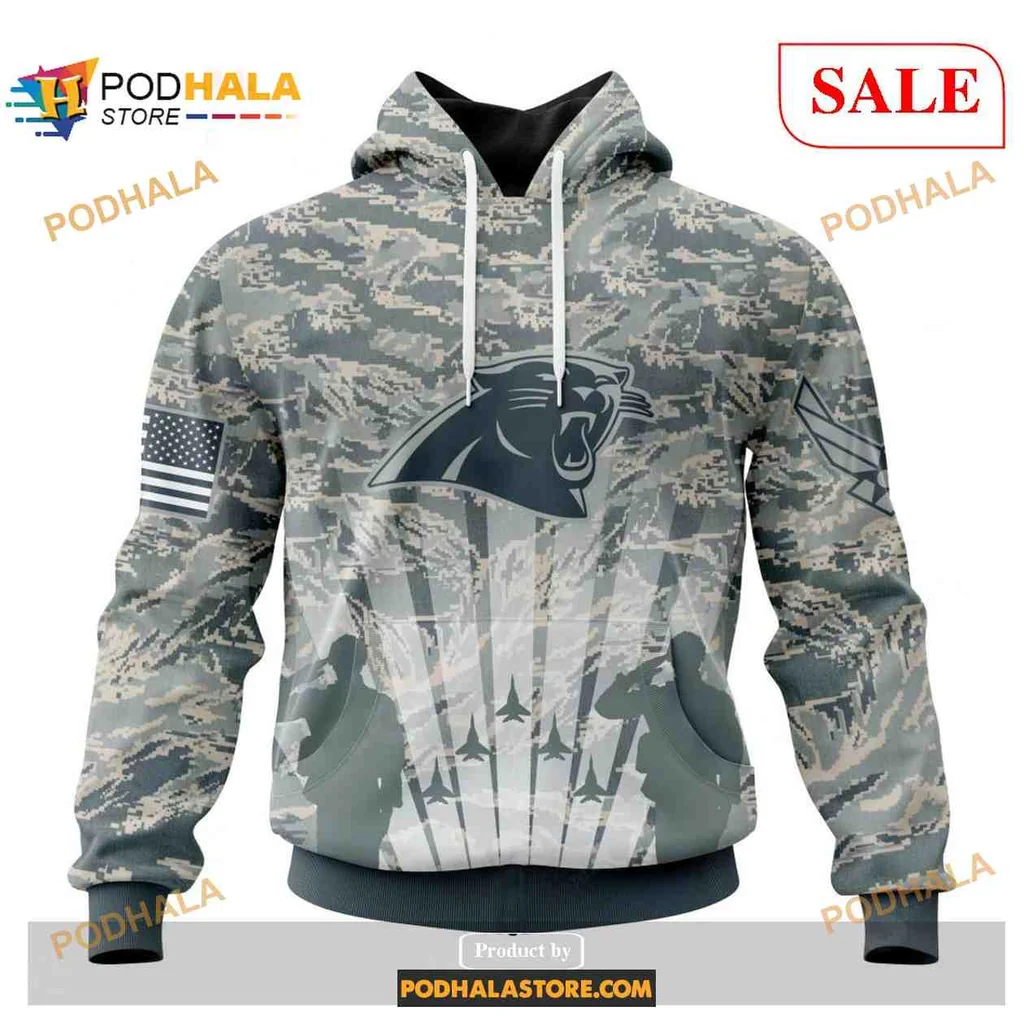 Patriotic Carolina Panthers Military 3d Hoodie, Honor Us Air Force Veterans