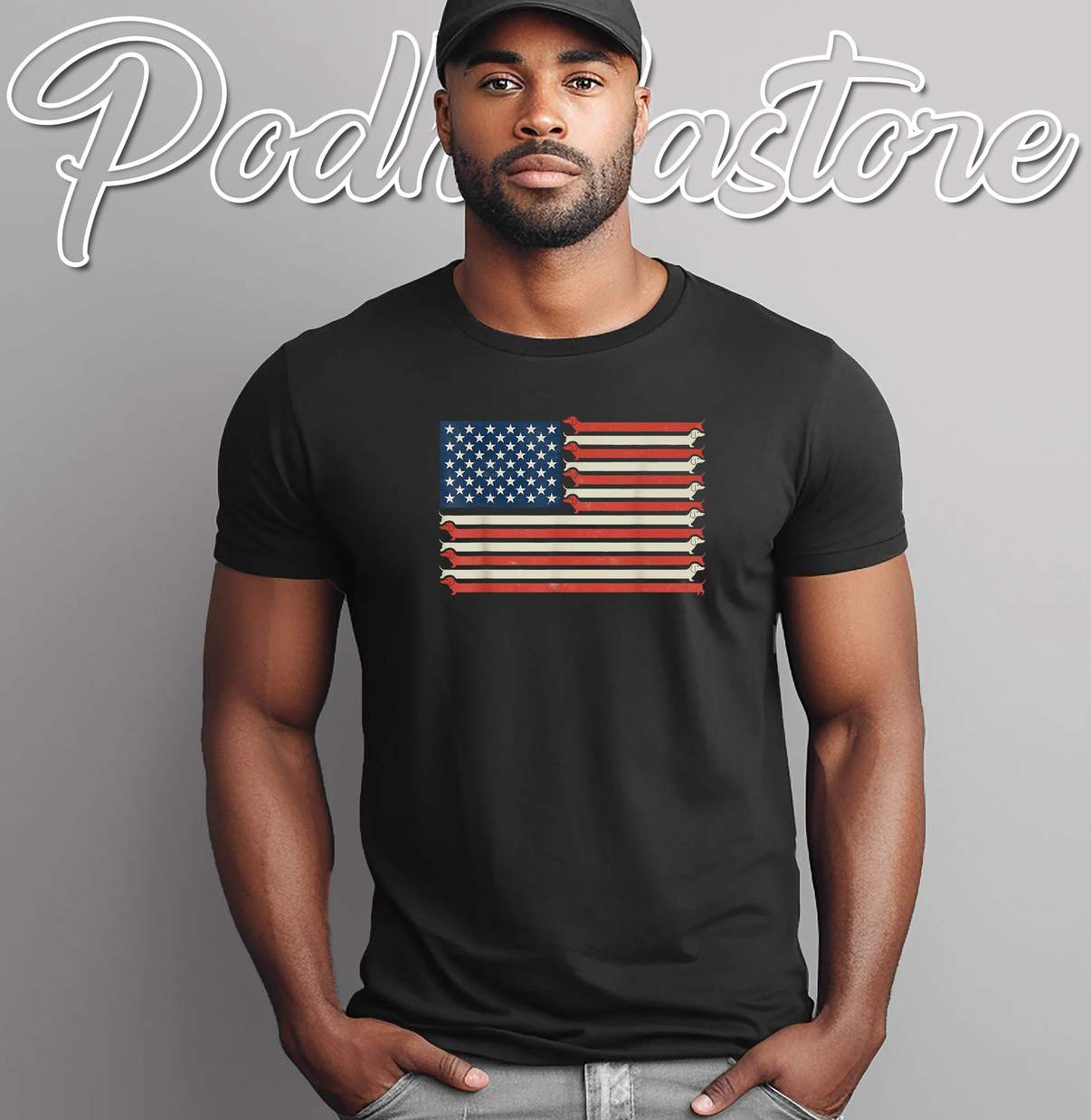 Patriotic Dachshund Dad Mom Shirt American Flag Vintage Weiner Dog