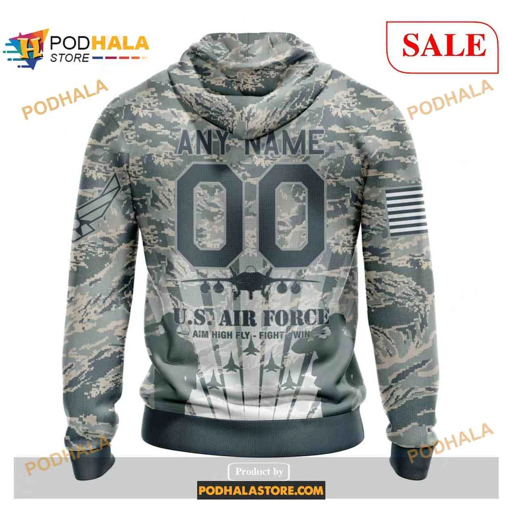 Patriotic Denver Broncos Camo Hoodie, Honor Us Air Force Veterans - View 1 Patriotic Denver Broncos Camo Hoodie, Honor Us Air Force Veterans - View 1