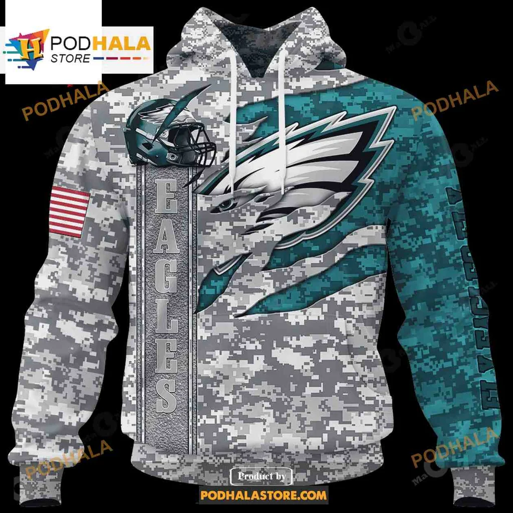 Patriotic Eagle Camouflage 3d Hoodie With American Flag Patch