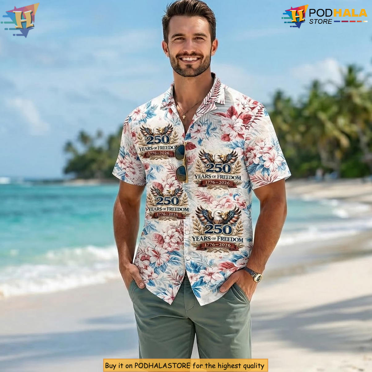 Patriotic Eagle Flag America Hawaiian Shirt 2026 250th Anniversary Apparel