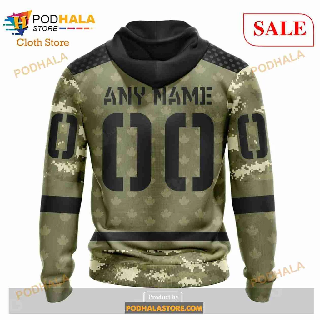 Patriotic Edmonton Oilers Camo Hoodie, Military Appreciation Sweatshirt - View 2 Patriotic Edmonton Oilers Camo Hoodie, Military Appreciation Sweatshirt - View 2