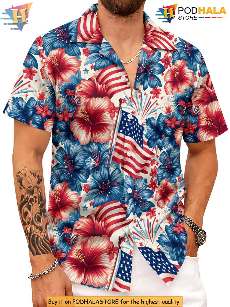 Patriotic Gifts America 250th Hawaiian Shirt 2026 Independence Fan Apparel