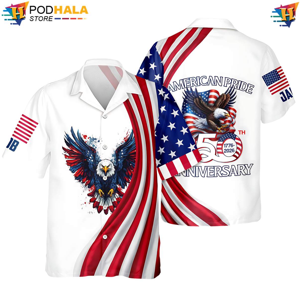 Patriotic Independence Hawaiian Shirt US 250th Anniversary Flag 1776 Top