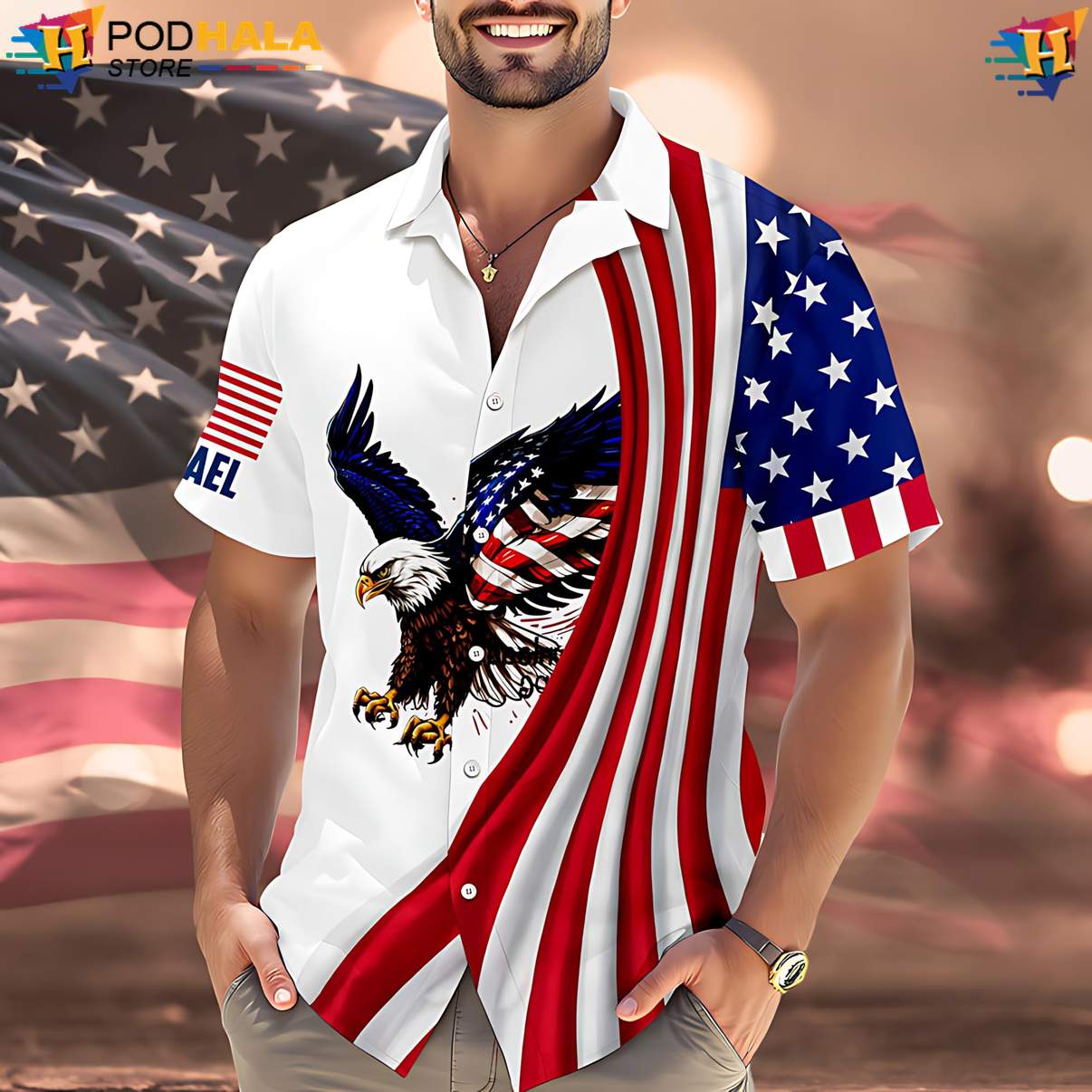 Patriotic Independence Aloha Shirt US 250th Anniversary Flag 1776 Top Patriotic Independence Aloha Shirt US 250th Anniversary Flag 1776 Top