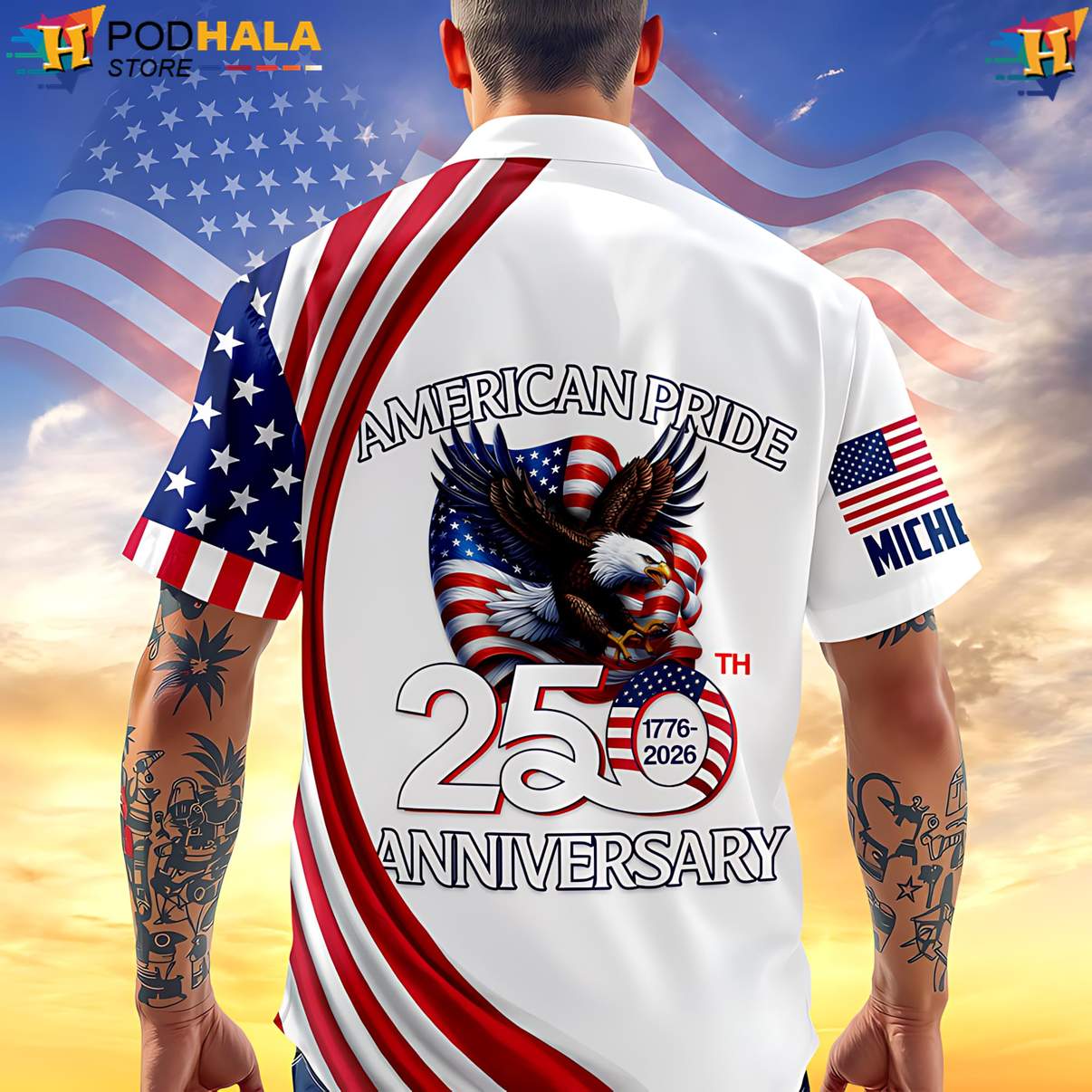 Patriotic Independence Tropical Shirt US 250th Anniversary Flag 1776 Top Patriotic Independence Tropical Shirt US 250th Anniversary Flag 1776 Top