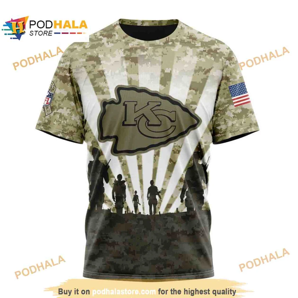Patriotic Kansas City Chiefs AOP Hoodie Honoring Veterans With Camouflage Design Patriotic Kansas City Chiefs AOP Hoodie Honoring Veterans With Camouflage Design