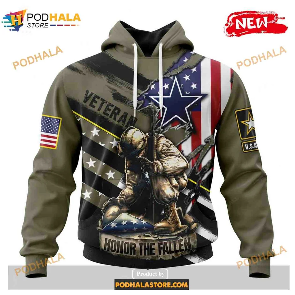 Patriotic Kneeling Soldier 3d Hoodie With American Flag Design