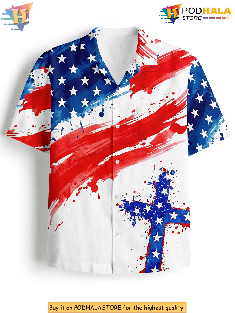 Patriotic Mens America 250th Hawaiian Shirt 2026 Independence Fan Apparel