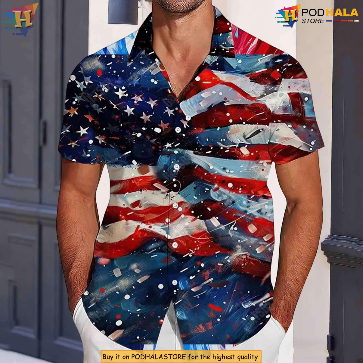 Patriotic Mens American Flag Hawaiian Shirt 2026 250th Anniversary Fan Gear