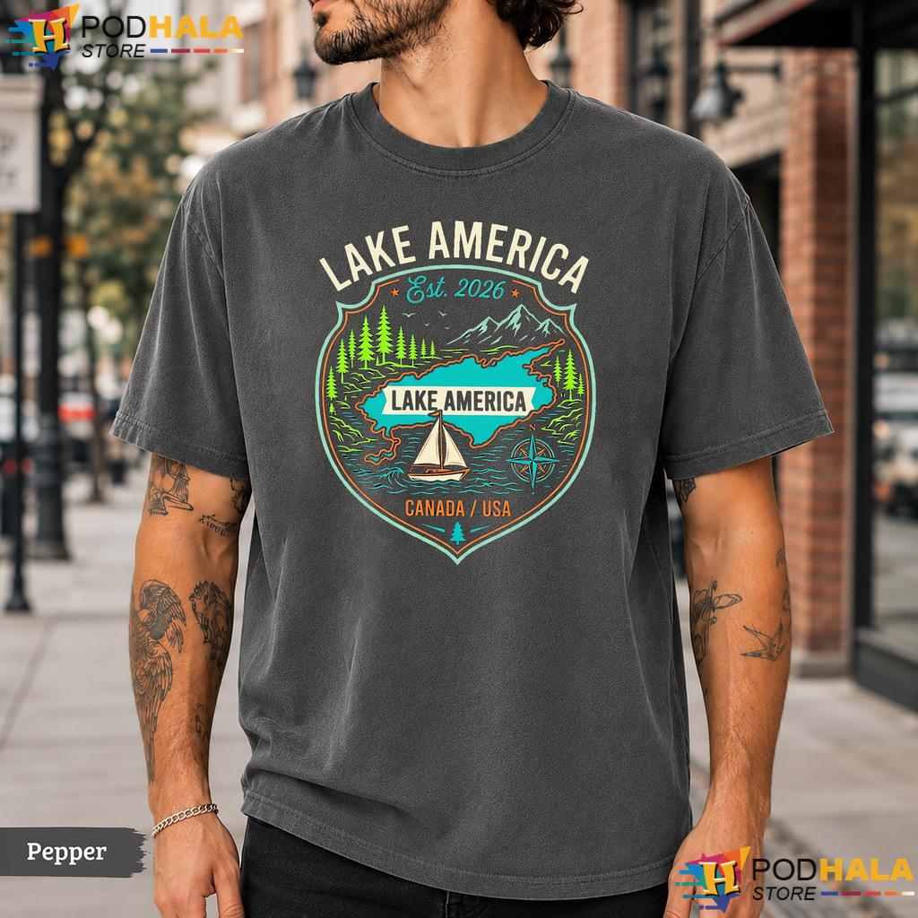 Patriotic Sailboat Lake America Comfort Colors T-Shirt Funny Outdoor Top