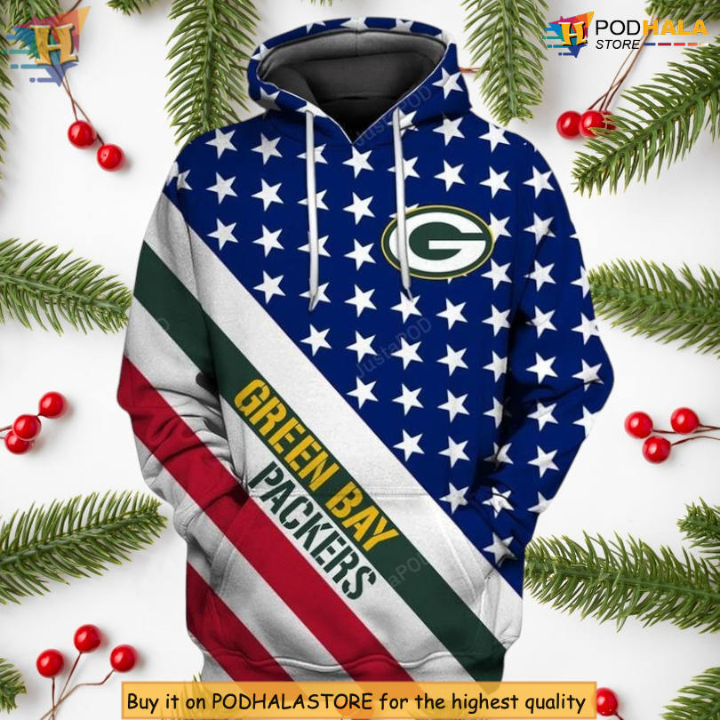 Patriotic Style Green Bay Packers Hoodie Mens American Flag Zip Hoodie 3D Patriotic Style Green Bay Packers Hoodie Mens American Flag Zip Hoodie 3D