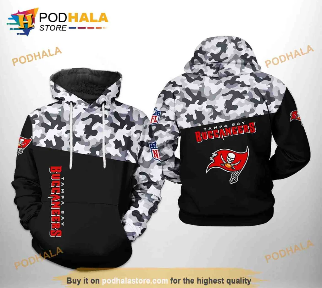 Patriotic Tampa Bay Buccaneers 3d Hoodie With Camouflage Design And Logo