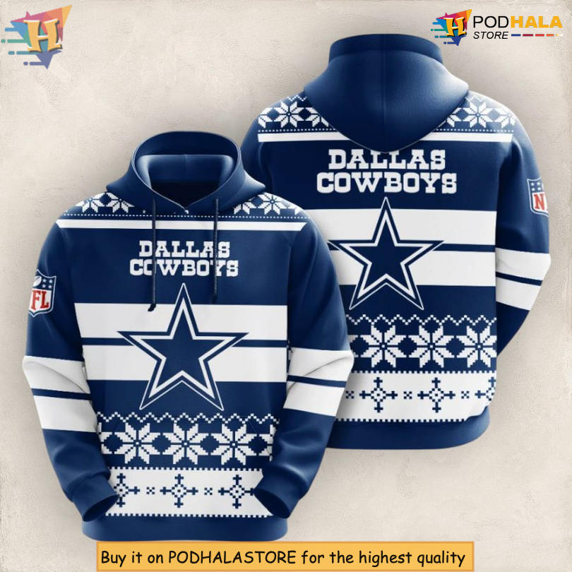 Patriotic USA Flag Design Dallas Cowboys All Over Print Hoodie 3D NFL Gear