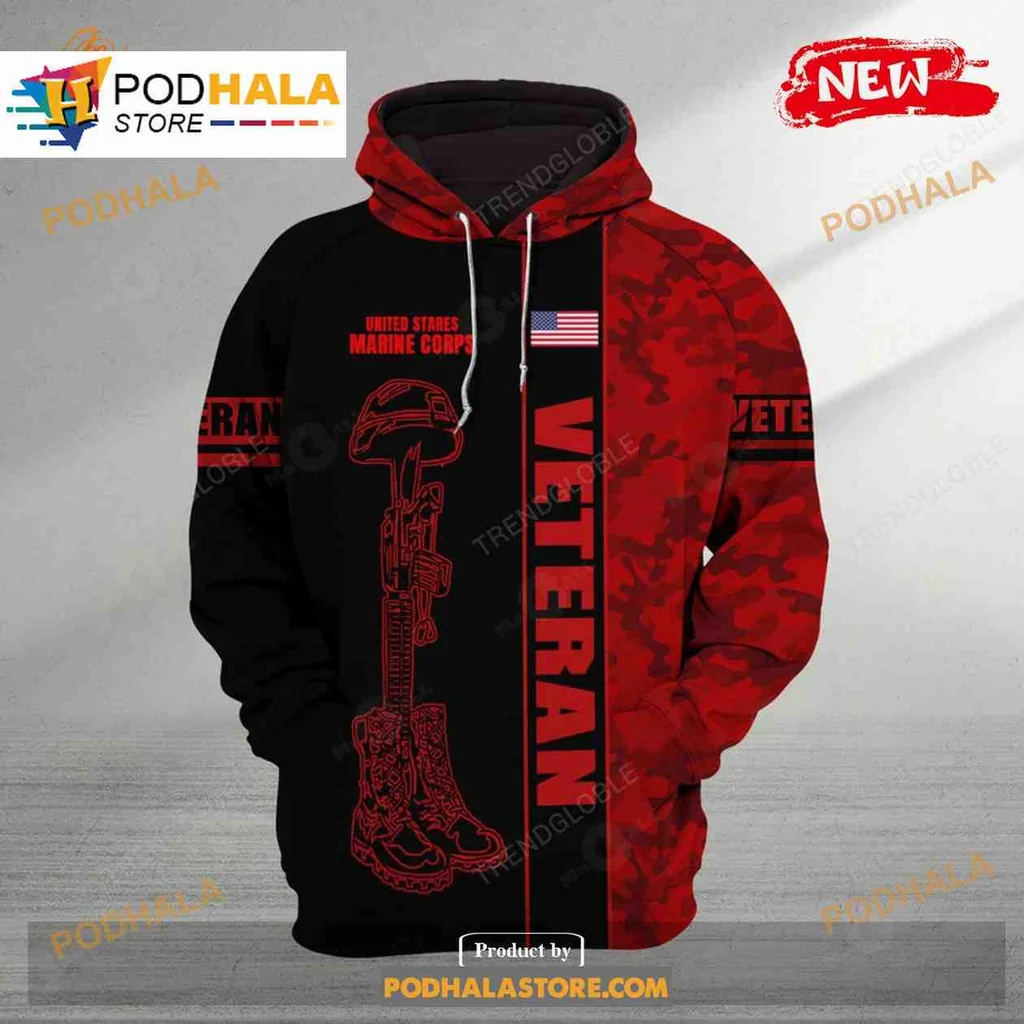 Patriotic Veteran Combat Boots 3d Hoodie Featuring Rifle Design