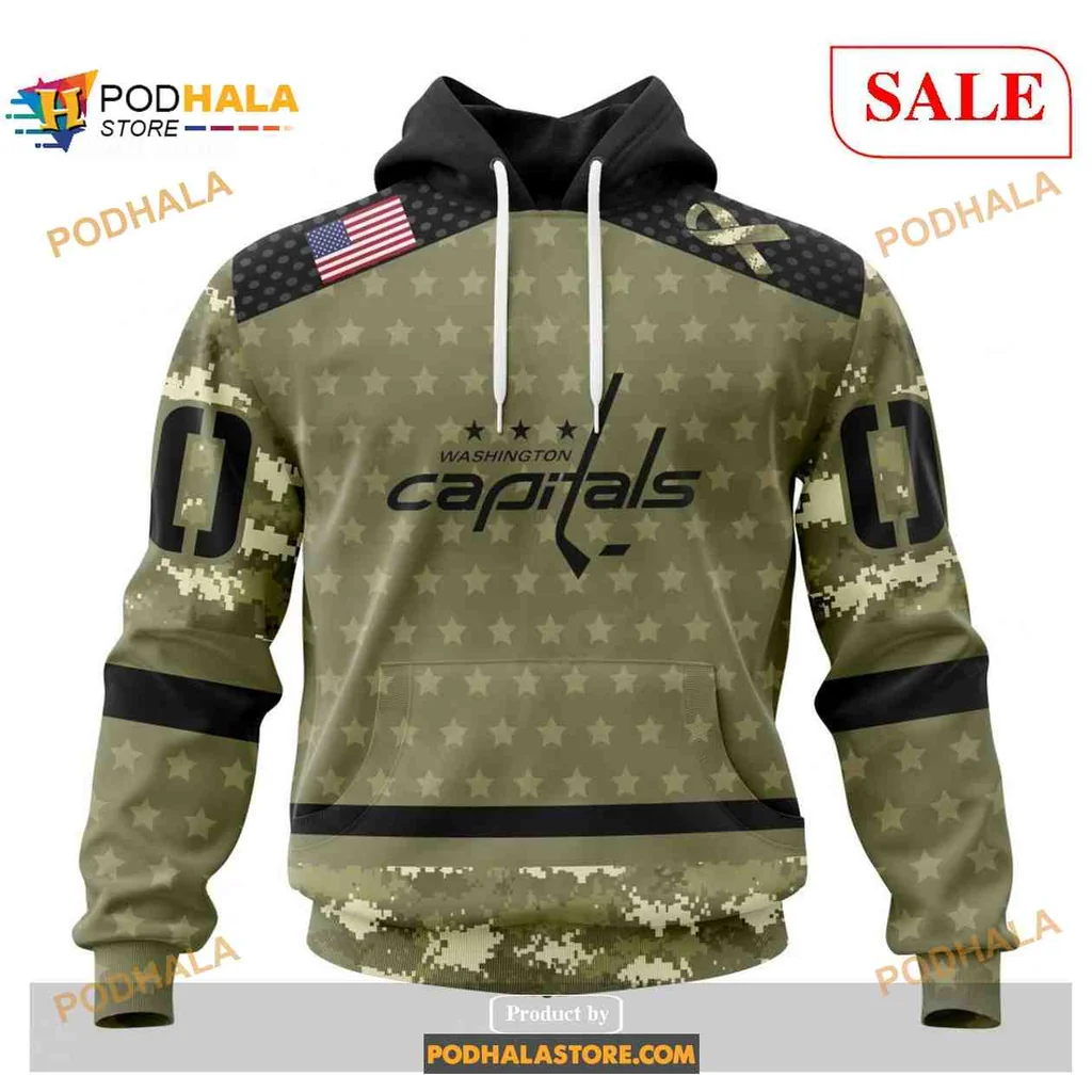 Patriotic Washington Capitals Camo Hoodie With Military Appreciation Design
