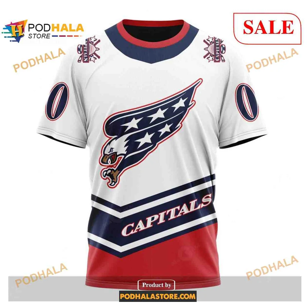 Patriotic Washington Capitals Eagle Hoodie, Retro Design With Stars And Stripes - View 2 Patriotic Washington Capitals Eagle Hoodie, Retro Design With Stars And Stripes - View 2