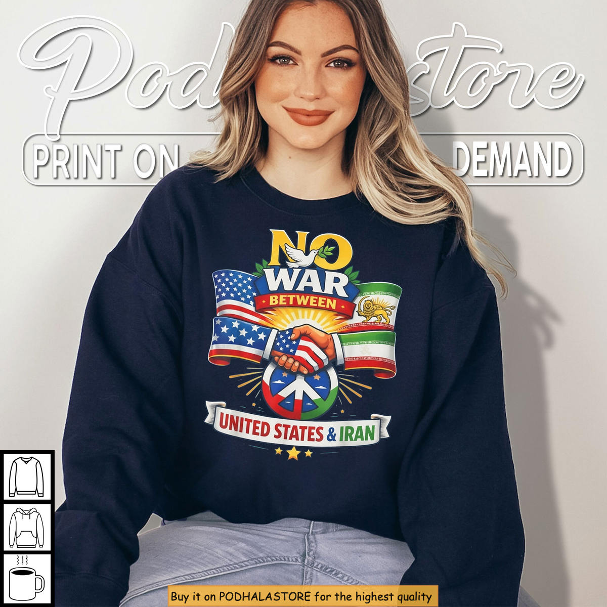Peace Between Nations USA Iran No War Shirt Unity Graphic Tee