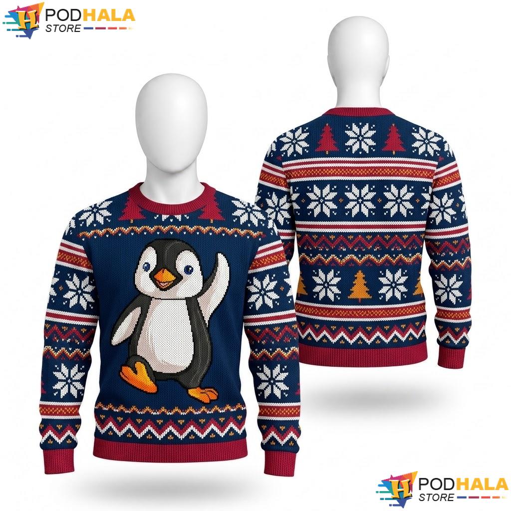 Penguin Cute Animal Christmas Sweater Kids Boys Girls Womens Outfit