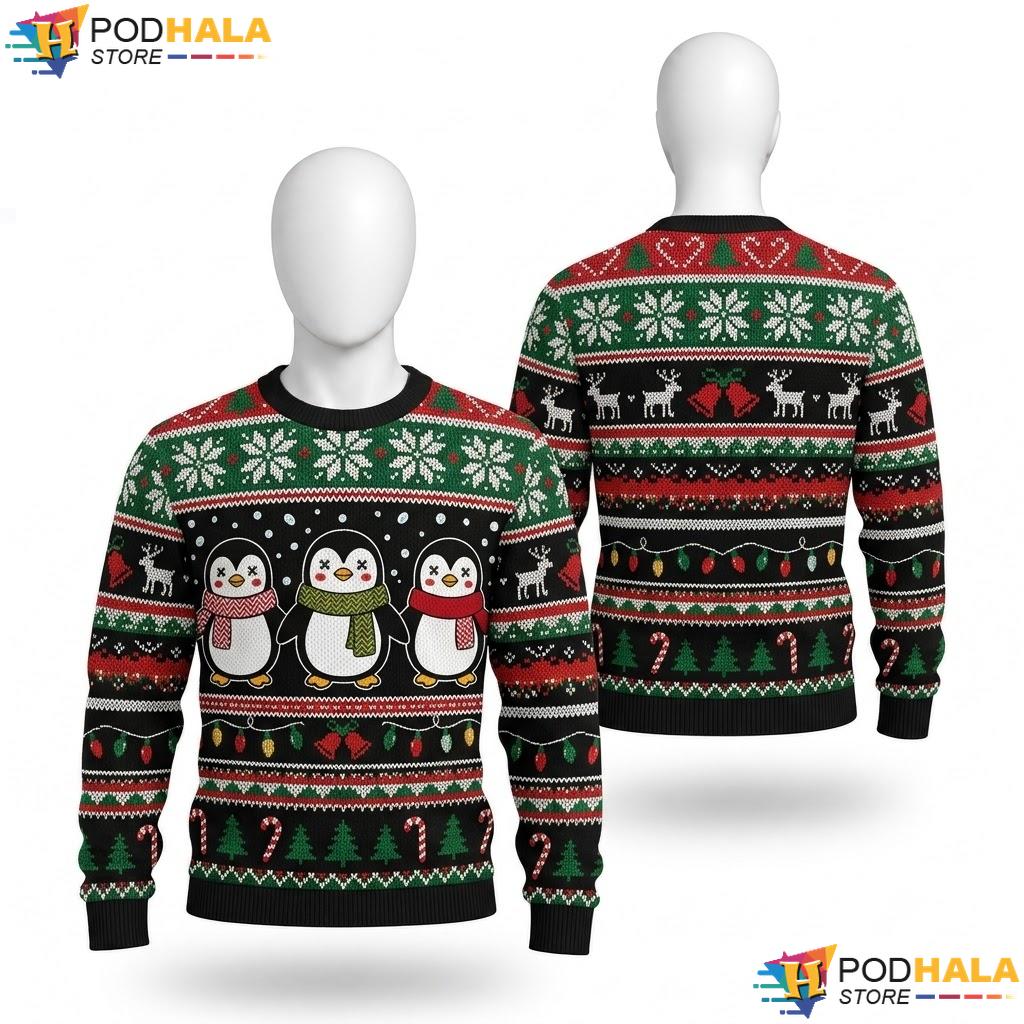 Penguins Cute Animal Christmas Sweater Funny Winter Holiday Outfit