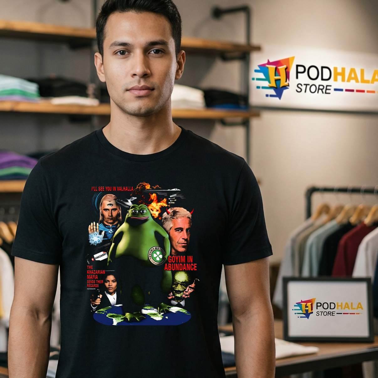 Pepe The Frog Jeffrey Epstein Shirt Ashtar Sheran Funny Meme Graphic For Men