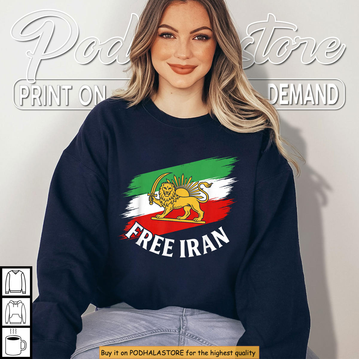 Persian Flag Lion Graphic Free Iran Flag Lion Shirt Freedom Tee
