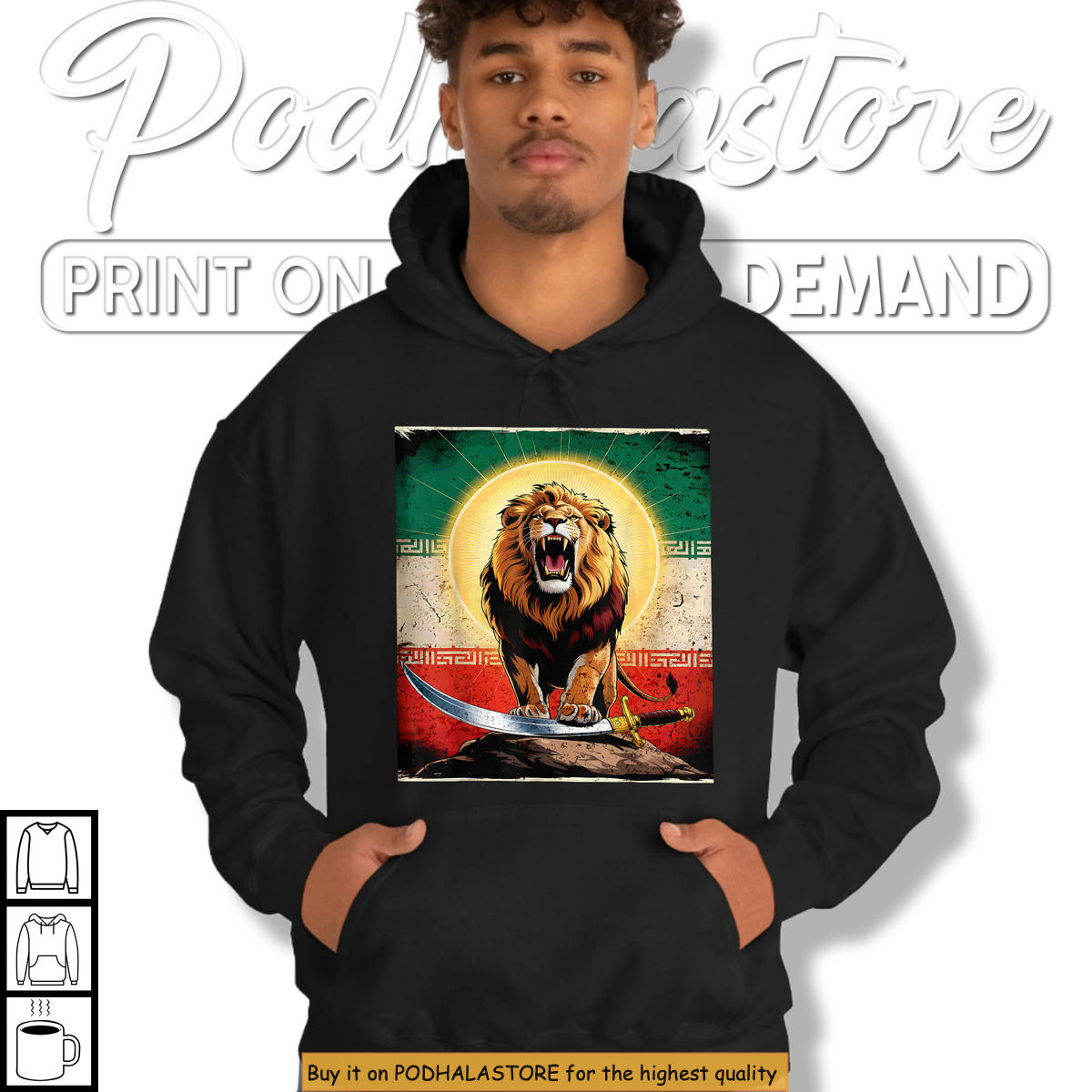 Ancient Persia Shir Khorshid Persian Lion Iran Flag Shirt Classic Graphic Tee