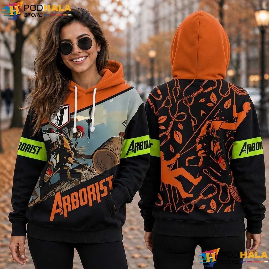 Personalized Arborist All Over Print Hoodie Certified Mens Fleece Pullover Gift Personalized Arborist All Over Print Hoodie Certified Mens Fleece Pullover Gift