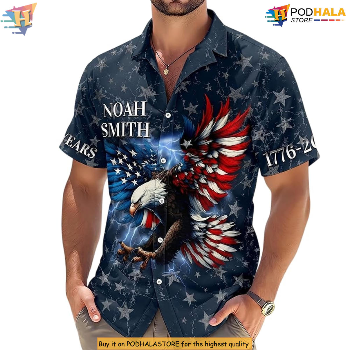 Personalized Name America 250th Hawaiian Shirt 2026 Independence Fan Apparel