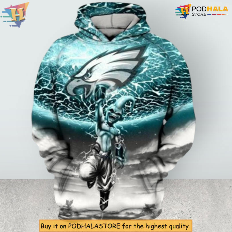Philadelphia Eagles Hoodies for Men Kid Buu Dragon Ball Z 3D Design