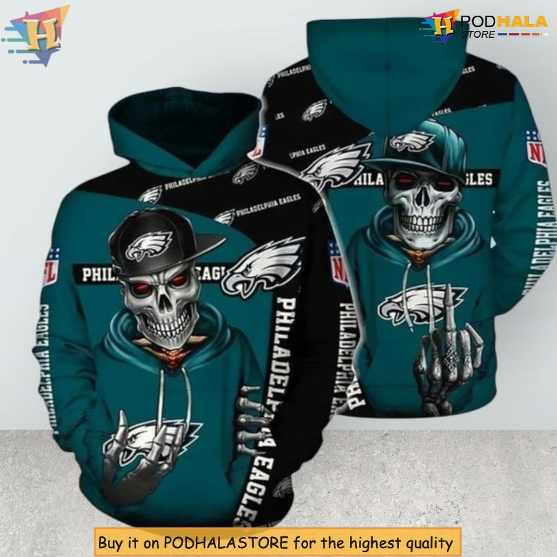 Philadelphia Eagles Retro Hoodie Skeleton Unisex NFL Fan Edition
