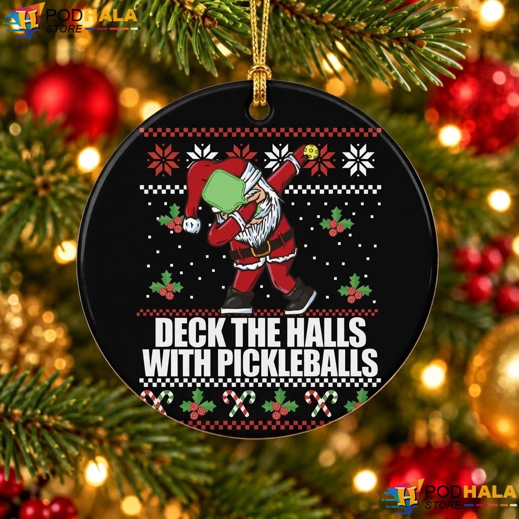 Pickleball Memes Christmas Ornament Deck The Halls Funny Holiday Decor
