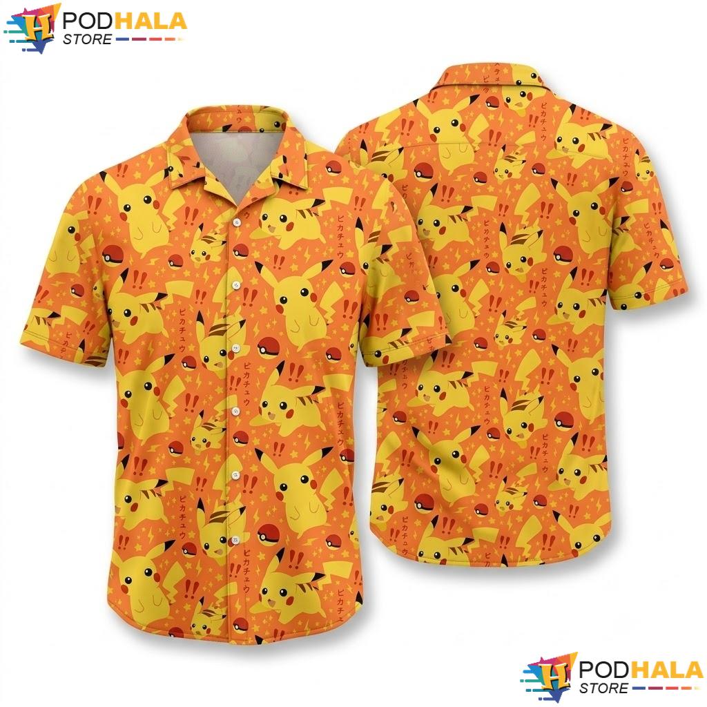 Pikachu Electric Mouse Aloha Shirt Tropical Summer Beach Outfit Top