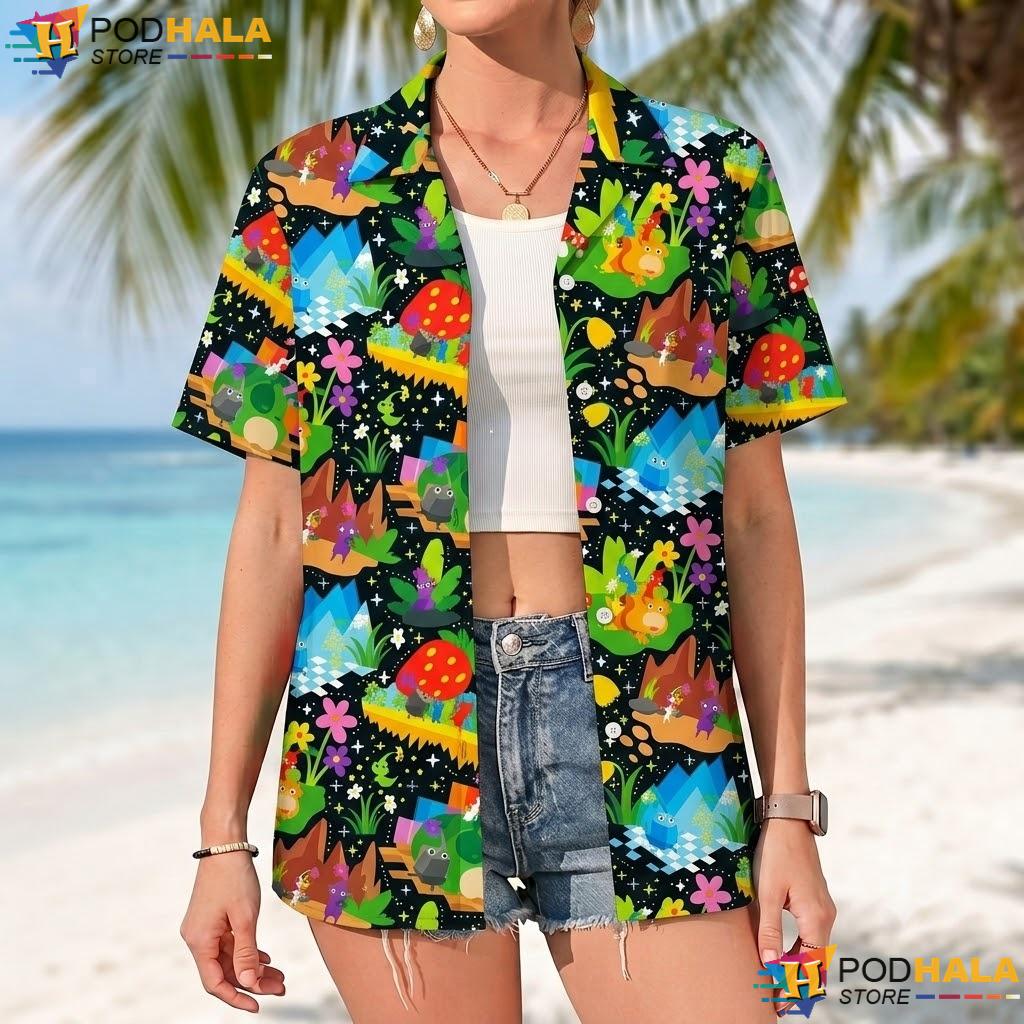 Pikmin Forest Adventure Tropical Shirt Tropical Summer Beach Outfit Top Pikmin Forest Adventure Tropical Shirt Tropical Summer Beach Outfit Top