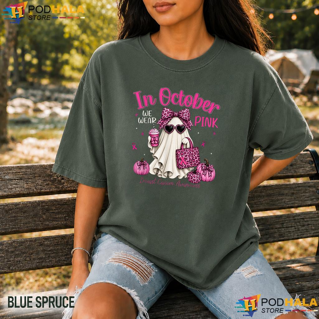 Pink Leopard Ghost Breast Comfort Colors T-Shirt Cancer Awareness Women Pink Leopard Ghost Breast Comfort Colors T-Shirt Cancer Awareness Women