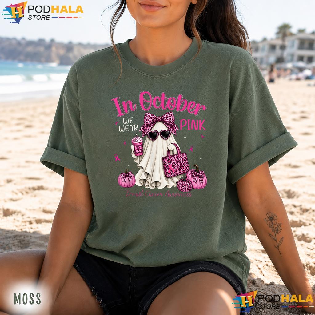 Pink Leopard Ghost Breast Comfort Colors Tee Cancer Awareness Women Pink Leopard Ghost Breast Comfort Colors Tee Cancer Awareness Women