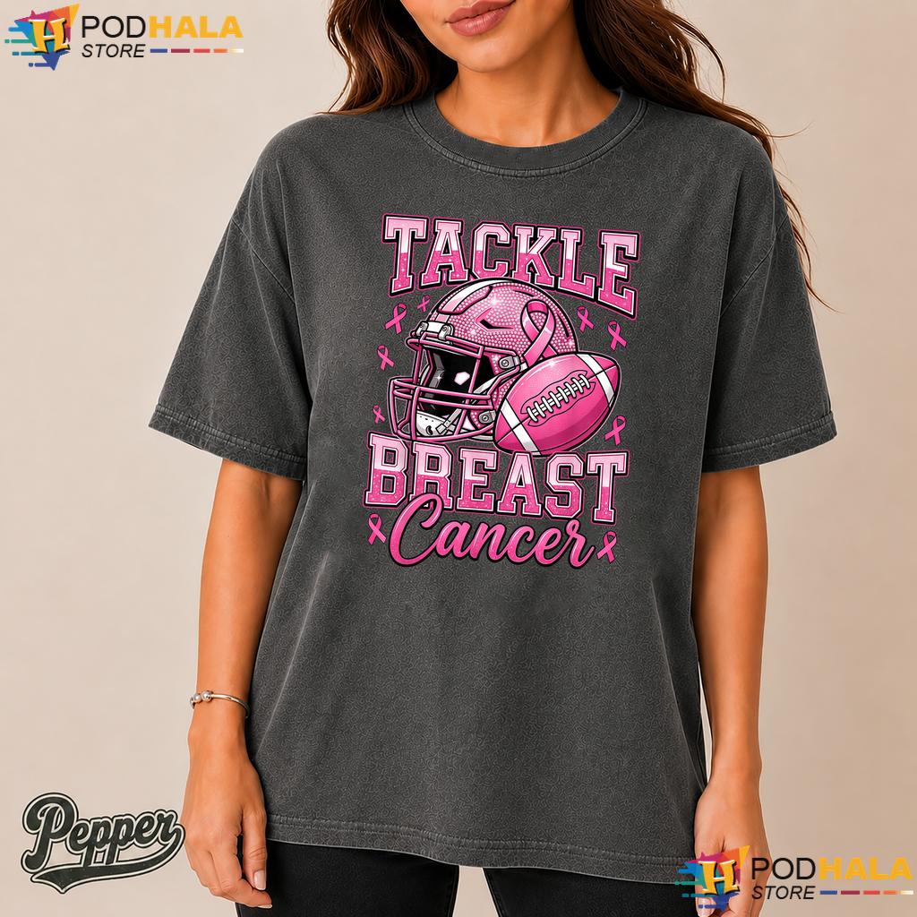 Pink Ribbon American Football Comfort Colors Shirt Tackle Breast Cancer Pink Ribbon American Football Comfort Colors Shirt Tackle Breast Cancer