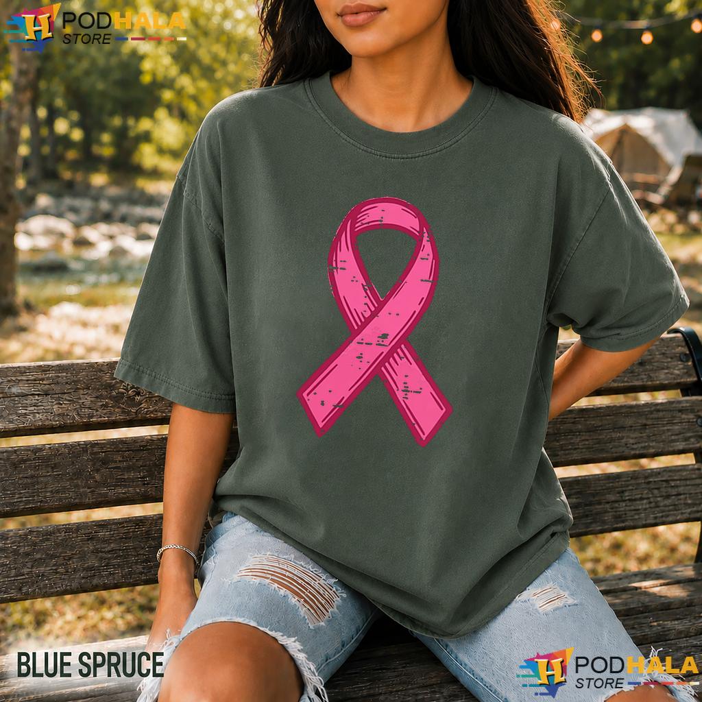 Pink Ribbon Pocket Awareness Comfort Colors T-Shirt Mens Womens Kids Pink Ribbon Pocket Awareness Comfort Colors T-Shirt Mens Womens Kids