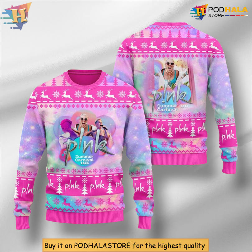 Pink Summer Carnival Tour Pop Star Edition Festive 3D Holiday Christmas Sweater