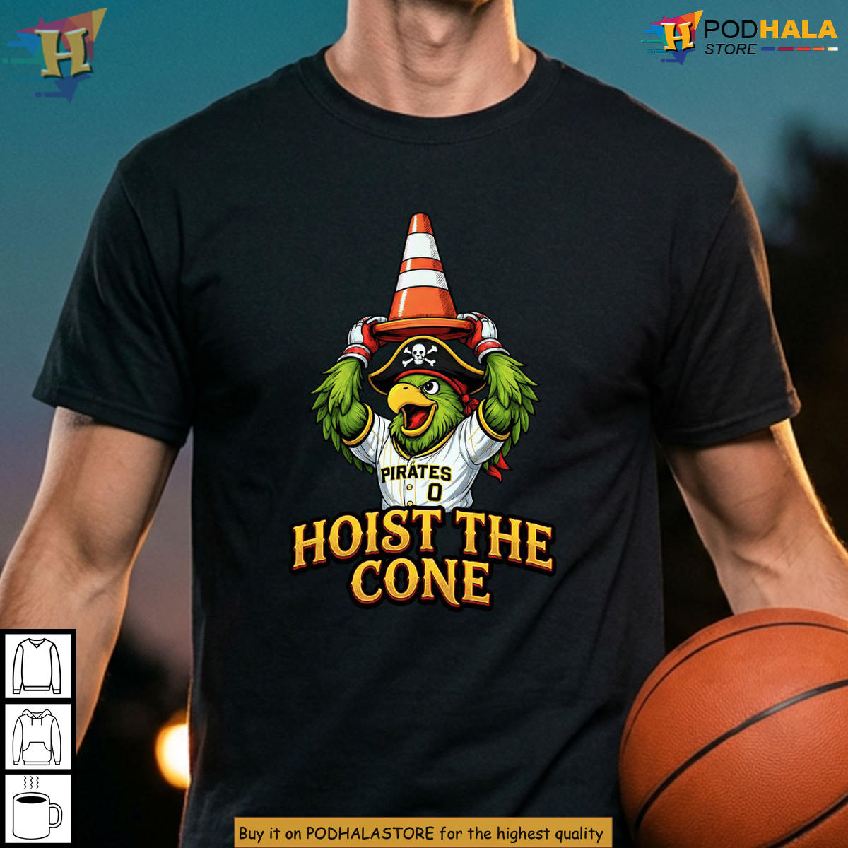 Pirate Parrot Pittsburgh Pirates 2026 MLB Baseball Fan Hoist The Cone T-Shirt