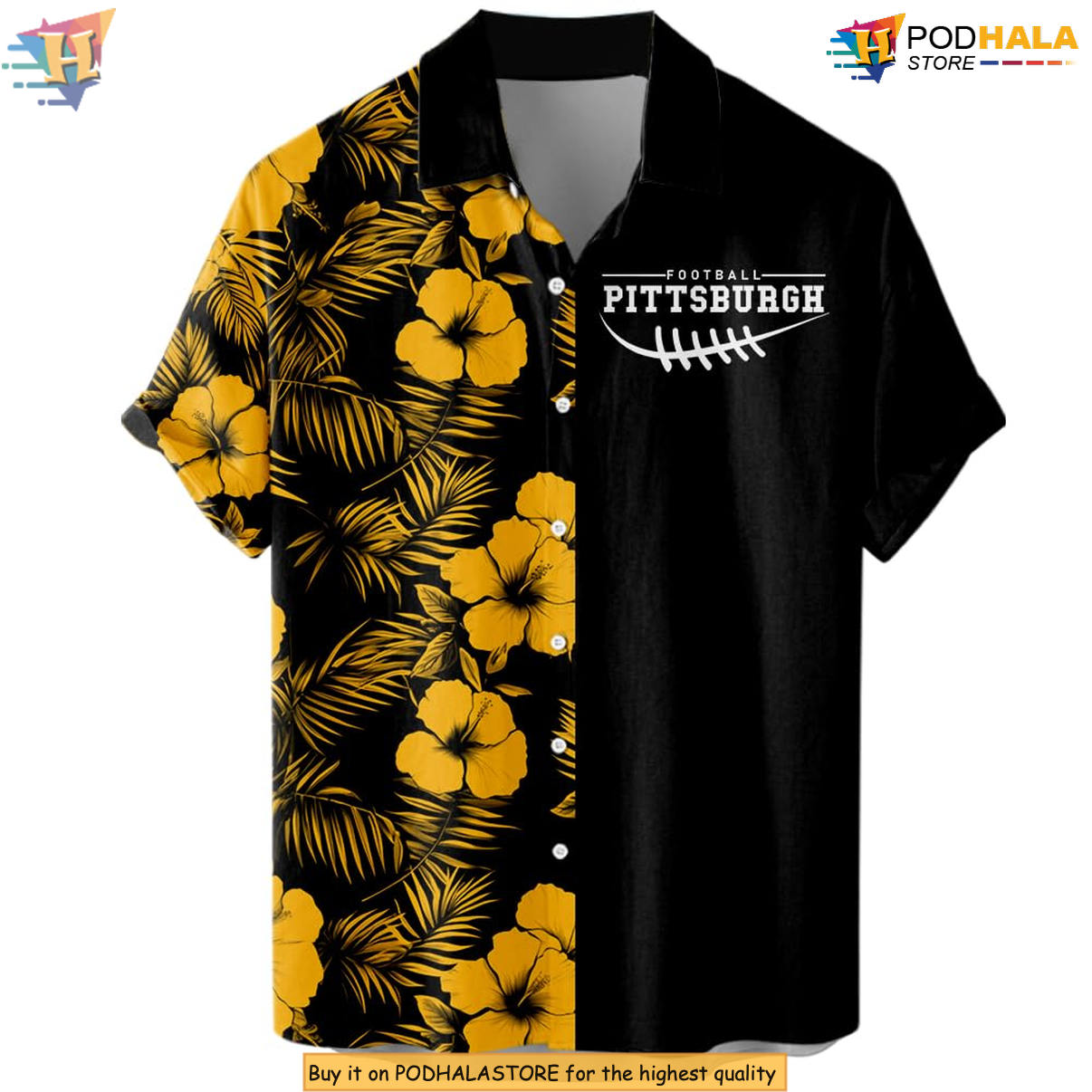 Pittsburgh Floral Football Hawaiian Shirt 2026 Custom Name Number Fan Apparel