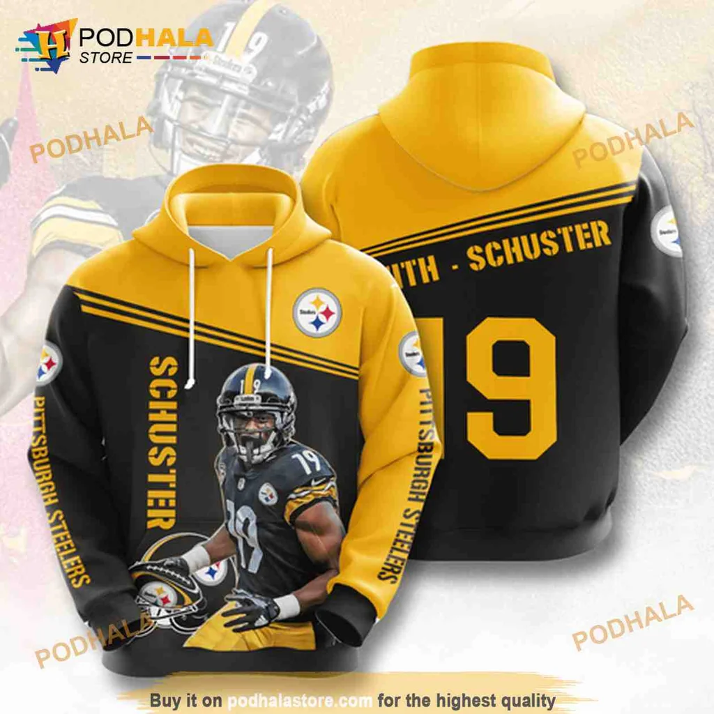 Pittsburgh Steelers Juju Smith 3d Hoodie Sweatshirt With Bold Player Design